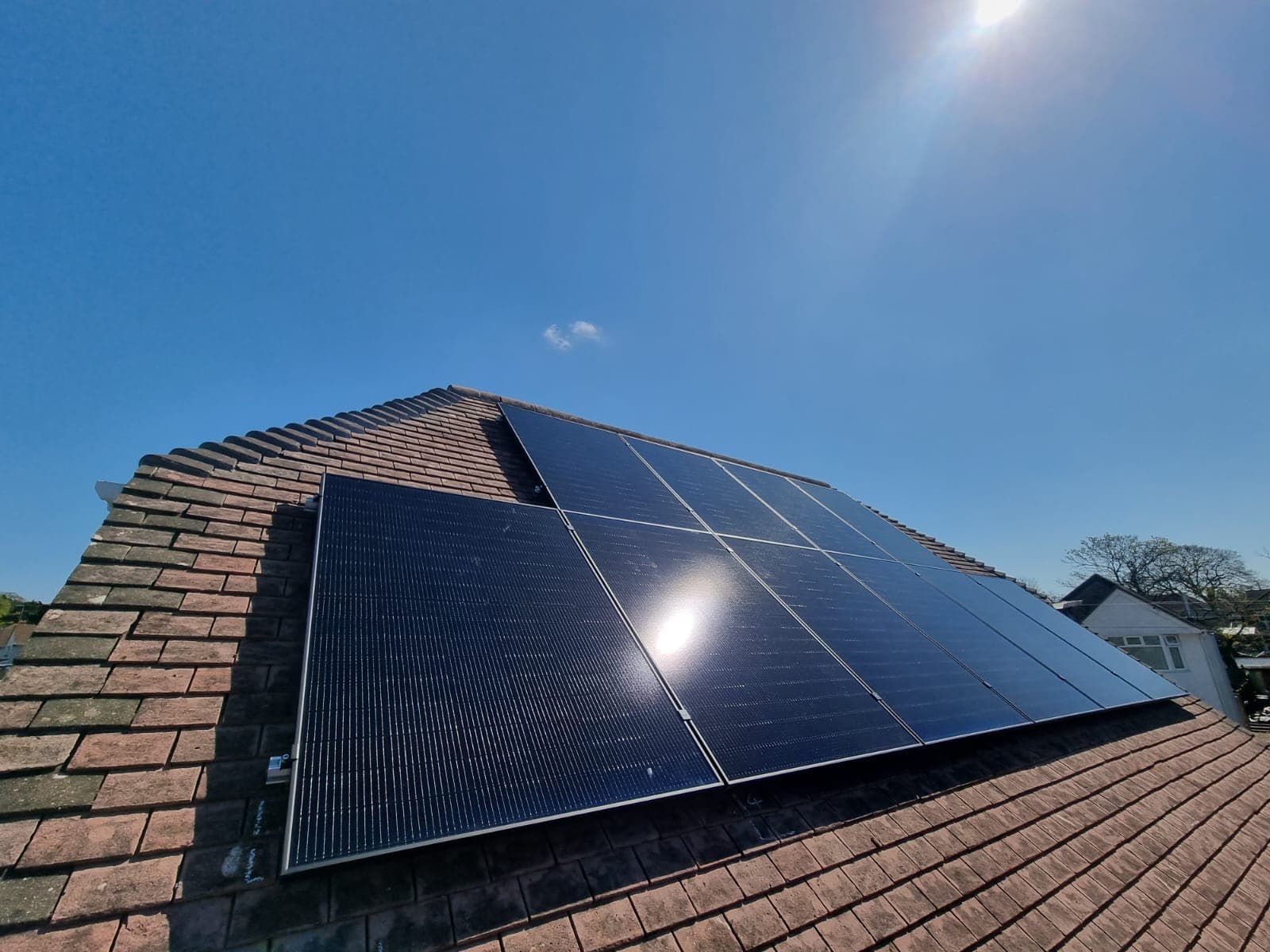Aiko solar panels installed on a UK roof